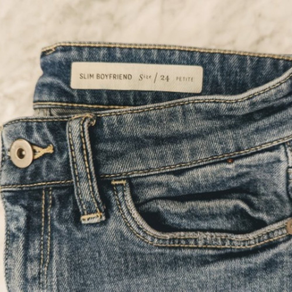 Anthropologie Pilcro & the Letterpress Jeans Slim Boyfriend Distressed 24 Petite - Picture 6 of 15